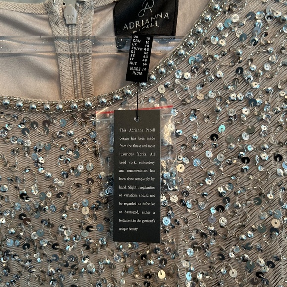 NWT Adrianna PaPell Short Sleeve Sequin Dress Size 10 - Picture 5 of 6